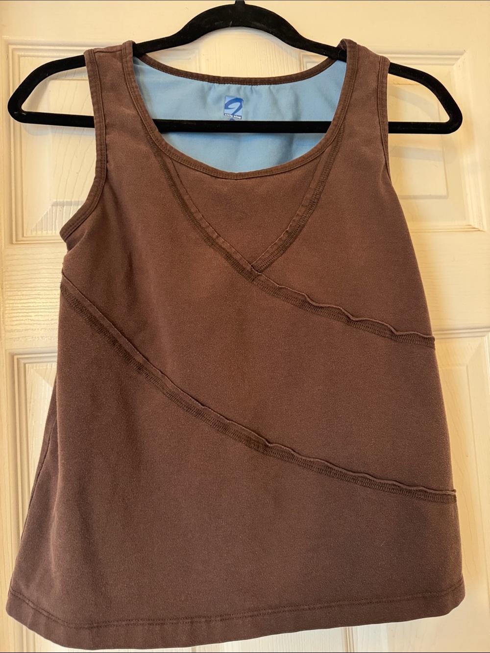Title Nine Brown Layered Seam Tank Top